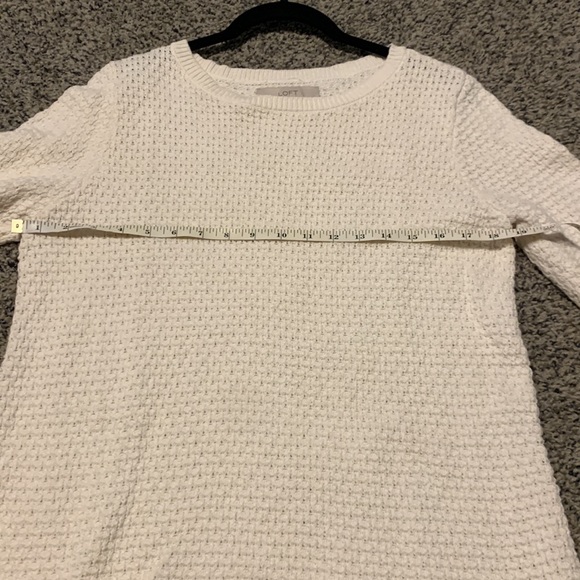 LOFT white/cream knit sweater. Size large - Picture 5 of 5
